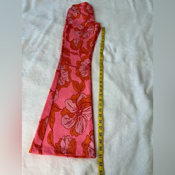 Zara High Waist Elastic Pink and Orange Floral Pants Size Small - Picture 5 of 10